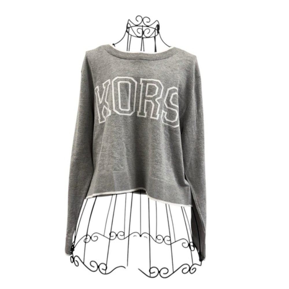 Michael Kors Gray KORS Logo Crop Sweatshirt
